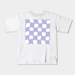 Abstract Checker Board - pastel lilac purple Kids T-Shirt